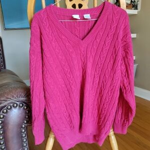 Petite BE knit sweater, hot pink, large